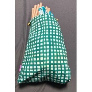 Lovevery fort Set Wooden Dowels Replacement Parts with Green Checkered Bag